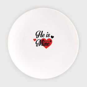 Тарелка с принтом He is Mine в Тюмени, фарфор | диаметр - 210 мм
диаметр для нанесения принта - 120 мм | арт | иллюстрация | любимый | мой | сердце