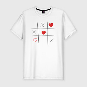 Мужская футболка хлопок Slim с принтом Крестики сердечки в Тюмени, 92% хлопок, 8% лайкра | приталенный силуэт, круглый вырез ворота, длина до линии бедра, короткий рукав | art | игра | иллюстрация | крестики | сердечки