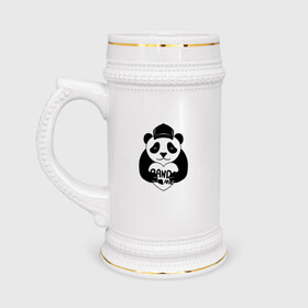 Кружка пивная с принтом Panda me. Панда в кепке в Тюмени,  керамика (Материал выдерживает высокую температуру, стоит избегать резкого перепада температур) |  объем 630 мл | panda | животное | медведи | медведь | мишки | панда | панды