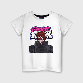 Детская футболка хлопок с принтом Friday Night Funkin Girlfriend в Тюмени, 100% хлопок | круглый вырез горловины, полуприлегающий силуэт, длина до линии бедер | friday | friday night | funkin | game | girlfriend | night | девушка