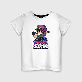 Детская футболка хлопок с принтом Friday Night Funkin (NEO) в Тюмени, 100% хлопок | круглый вырез горловины, полуприлегающий силуэт, длина до линии бедер | friday | friday night | funkin | game | neo | night | нео
