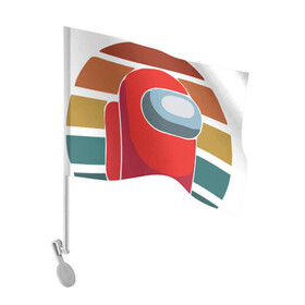Флаг для автомобиля с принтом AMONG US в Тюмени, 100% полиэстер | Размер: 30*21 см | among us | among us stickerbombing | амог ас | амонг | амунг | кот | котик | котэ | омунг | эмонг