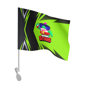 Флаг для автомобиля с принтом Базз Buzz Brawl Stars в Тюмени, 100% полиэстер | Размер: 30*21 см | brawl | brawl stars | brawlstars | brawl_stars | buz | buzz | баз | базз | бравл | бравлстарс | буз