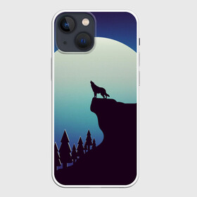 Чехол для iPhone 13 mini с принтом ВОЛК И ЛУНА 3D в Тюмени,  |  | вой | волк | жизнь | лес | луна | одиночество | природа | философия