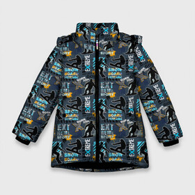 Зимняя куртка для девочек 3D с принтом SNOWBOARD в Тюмени, ткань верха — 100% полиэстер; подклад — 100% полиэстер, утеплитель — 100% полиэстер. | длина ниже бедра, удлиненная спинка, воротник стойка и отстегивающийся капюшон. Есть боковые карманы с листочкой на кнопках, утяжки по низу изделия и внутренний карман на молнии. 

Предусмотрены светоотражающий принт на спинке, радужный светоотражающий элемент на пуллере молнии и на резинке для утяжки. | biathlon | curling | figure skating | hockey | short track | skating | ski race | snowboard | sports | winter sports | биатлон | горные лыжи | зимние виды спорта | кёрлинг | конькобежный спорт | лыжные гонки | сноуборд | спорт | фигурное катание