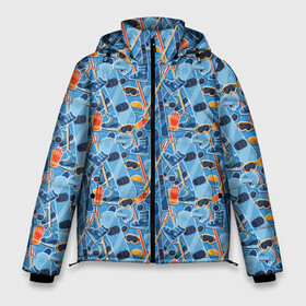 Мужская зимняя куртка 3D с принтом Зимние виды спорта в Тюмени, верх — 100% полиэстер; подкладка — 100% полиэстер; утеплитель — 100% полиэстер | длина ниже бедра, свободный силуэт Оверсайз. Есть воротник-стойка, отстегивающийся капюшон и ветрозащитная планка. 

Боковые карманы с листочкой на кнопках и внутренний карман на молнии. | Тематика изображения на принте: biathlon | curling | figure skating | hockey | short track | skating | ski race | snowboard | sports | winter sports | биатлон | горные лыжи | зимние виды спорта | кёрлинг | конькобежный спорт | лыжные гонки | сноуборд | спорт | фигурное катание