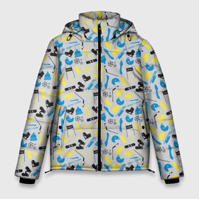 Мужская зимняя куртка 3D с принтом WINTER SPORTS в Тюмени, верх — 100% полиэстер; подкладка — 100% полиэстер; утеплитель — 100% полиэстер | длина ниже бедра, свободный силуэт Оверсайз. Есть воротник-стойка, отстегивающийся капюшон и ветрозащитная планка. 

Боковые карманы с листочкой на кнопках и внутренний карман на молнии. | biathlon | curling | figure skating | hockey | short track | skating | ski race | snowboard | sports | winter sports | биатлон | горные лыжи | зимние виды спорта | кёрлинг | конькобежный спорт | лыжные гонки | сноуборд | спорт | фигурное катание