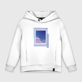 Детское худи Oversize хлопок с принтом Vaporwave Аниме Пейзаж в Тюмени, френч-терри — 70% хлопок, 30% полиэстер. Мягкий теплый начес внутри —100% хлопок | боковые карманы, эластичные манжеты и нижняя кромка, капюшон на магнитной кнопке | Тематика изображения на принте: anime fan | art | cherry blossom | japan | japanese | landscape | night | sakura | tokyo | windows | анимация | арт | вапорвейв | комиксы | манга | ночь | окна | отрисовка | паровая волна | провода | рисунок в стиле аниме | сакура | столбы | то