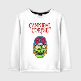 Детский лонгслив хлопок с принтом Cannibal Corpse | Труп Каннибала (Z) в Тюмени, 100% хлопок | круглый вырез горловины, полуприлегающий силуэт, длина до линии бедер | cannibal | cannibal corpse | corpse | death metal | deathgrind | алекс уэбстер | брутальный дэт метал | дэт метал | дэтграйнд | пол мазуркевич | роб барретт | труп каннибала