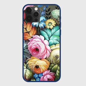 Чехол для iPhone 12 Pro Max с принтом Букет из цветов в Тюмени, Силикон |  | букет | декоративная роспись | живопись | жостово | жостовская роспись | цветы