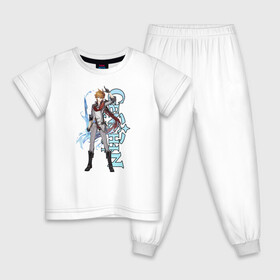 Детская пижама хлопок с принтом GENSHIN IMPACT (Tartaglia) в Тюмени, 100% хлопок |  брюки и футболка прямого кроя, без карманов, на брюках мягкая резинка на поясе и по низу штанин
 | anime | game | genshin | genshin impact | impact | tartaglia | аниме | игра | тарталья