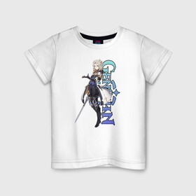 Детская футболка хлопок с принтом GENSHIN IMPACT (Albedo) в Тюмени, 100% хлопок | круглый вырез горловины, полуприлегающий силуэт, длина до линии бедер | albedo | anime | game | genshin | genshin impact | impact | альбедо | аниме | игра