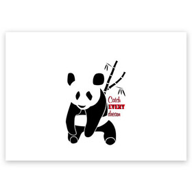 Поздравительная открытка с принтом Панда и сон в Тюмени, 100% бумага | плотность бумаги 280 г/м2, матовая, на обратной стороне линовка и место для марки
 | животные | звери | лень | медведь | отдых | панда | природа | сон | усталость