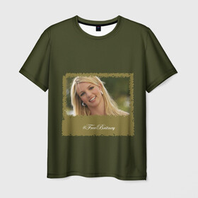 Мужская футболка 3D с принтом Free Britney в Тюмени, 100% полиэфир | прямой крой, круглый вырез горловины, длина до линии бедер | britney spears | freebritney | music | музыка | свободу бритни