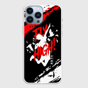 Чехол для iPhone 13 Pro Max с принтом FLY HIGH Haikyu в Тюмени,  |  | anime | haikyu | haikyuu | karasuno | karasuno high | manga | аниме | белый | волейбол | волейбольный клуб | вороны | иероглиф | карасуно | лого | манга | на японском | надпись | старшая школа | хаику | хаикую | японские