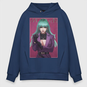 Мужское худи Oversize хлопок с принтом Morrigan Aensland в Тюмени, френч-терри — 70% хлопок, 30% полиэстер. Мягкий теплый начес внутри —100% хлопок | боковые карманы, эластичные манжеты и нижняя кромка, капюшон на магнитной кнопке | capcom | darkstalkers | demon | morrigan | succubus | капком | темные охотники