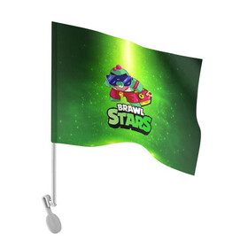 Флаг для автомобиля с принтом Плохиш Базз Buzz Brawl Stars в Тюмени, 100% полиэстер | Размер: 30*21 см | brawl | brawl stars | brawlstars | brawl_stars | buz | buzz | баз | базз | бравл | бравлстарс | буз