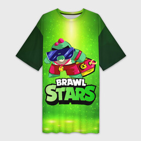 Платье-футболка 3D с принтом Плохиш Базз Buzz Brawl Stars в Тюмени,  |  | Тематика изображения на принте: brawl | brawl stars | brawlstars | brawl_stars | buz | buzz | баз | базз | бравл | бравлстарс | буз