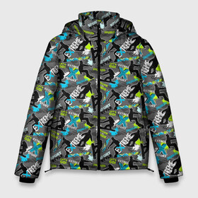 Мужская зимняя куртка 3D с принтом Сноуборд в Тюмени, верх — 100% полиэстер; подкладка — 100% полиэстер; утеплитель — 100% полиэстер | длина ниже бедра, свободный силуэт Оверсайз. Есть воротник-стойка, отстегивающийся капюшон и ветрозащитная планка. 

Боковые карманы с листочкой на кнопках и внутренний карман на молнии. | biathlon | curling | figure skating | hockey | short track | skating | ski race | snowboard | sports | winter sports | биатлон | горные лыжи | зимние виды спорта | кёрлинг | конькобежный спорт | лыжные гонки | сноуборд | спорт | фигурное катание
