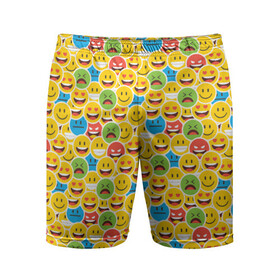 Мужские шорты спортивные с принтом Смайлики в Тюмени,  |  | emoji | emoticons | smile | знак | колобок | позитив | рожица | символ | смайл | смайлики | улыбка | эмодзи