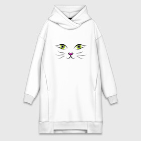 Платье-худи хлопок с принтом Кошачья мордочка в Тюмени,  |  | глаза | голова | кот | кошачья мордочка | кошка | мордочка