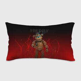 Подушка 3D антистресс с принтом FNAF FREDDY в Тюмени, наволочка — 100% полиэстер, наполнитель — вспененный полистирол | состоит из подушки и наволочки на молнии | игры | искры | красный | стиль | фнаф | фредди