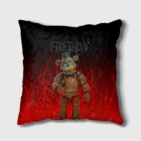 Подушка 3D с принтом FNAF FREDDY в Тюмени, наволочка – 100% полиэстер, наполнитель – холлофайбер (легкий наполнитель, не вызывает аллергию). | состоит из подушки и наволочки. Наволочка на молнии, легко снимается для стирки | игры | искры | красный | стиль | фнаф | фредди