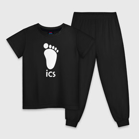 Детская пижама хлопок с принтом iCS Foot Logo Haikyu!! в Тюмени, 100% хлопок |  брюки и футболка прямого кроя, без карманов, на брюках мягкая резинка на поясе и по низу штанин
 | anime | haikyu | haikyuu | karasuno | manga | аниме | белый | волейбол | волейбольный клуб | икс | ицс | карасуно | корпорация | лого | логотип | манга | нога | организатор игр | след | старшая школа | ступня | хаику | хаикую