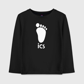 Детский лонгслив хлопок с принтом iCS Foot Logo Haikyu!! в Тюмени, 100% хлопок | круглый вырез горловины, полуприлегающий силуэт, длина до линии бедер | anime | haikyu | haikyuu | karasuno | manga | аниме | белый | волейбол | волейбольный клуб | икс | ицс | карасуно | корпорация | лого | логотип | манга | нога | организатор игр | след | старшая школа | ступня | хаику | хаикую