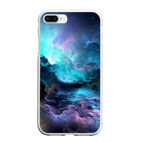 Чехол для iPhone 7Plus/8 Plus матовый с принтом Космическое море в Тюмени, Силикон | Область печати: задняя сторона чехла, без боковых панелей | вода | волны | космическое море | космос | море | облака | свет | шторм