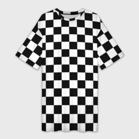 Платье-футболка 3D с принтом Шахматист в Тюмени,  |  | chess | игра | король | ладья | математика | пешка | ферзь | чёрно белые | шах и мат | шахматист | шахматная доска | шахматные фигуры | шахматы