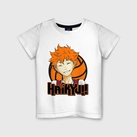 Детская футболка хлопок с принтом Haikyu Улыбка Хинаты в Тюмени, 100% хлопок | круглый вырез горловины, полуприлегающий силуэт, длина до линии бедер | hinata | karasuno | shouyou | volleyball | карасуно | хината | шоё