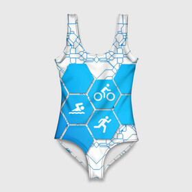 Купальник-боди 3D с принтом Плыви Крути Беги в Тюмени, 82% полиэстер, 18% эластан | Круглая горловина, круглый вырез на спине | bike | ironman | run | running | swim | swimming | triathlon | бег | бегун | велосипед | велоспорт | выносливость | железный человек | плавание | спорт на выносливость | триатлон | цикличный вид спорта