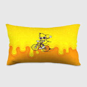 Подушка 3D антистресс с принтом Банан на велосипеде в Тюмени, наволочка — 100% полиэстер, наполнитель — вспененный полистирол | состоит из подушки и наволочки на молнии | байк | банан | бананчик | велик | велосипед | живой банан | спорт