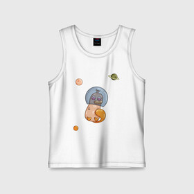 Детская майка хлопок с принтом Утконос и космос в Тюмени,  |  | Тематика изображения на принте: звёзды | космос | любовь | планеты | утконос