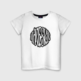 Детская футболка хлопок с принтом Maneskin в Тюмени, 100% хлопок | круглый вырез горловины, полуприлегающий силуэт, длина до линии бедер | evrovision | maneskin | manskin | moneskin | monskin | евровидение | манескин | манскин | монескин | монскин