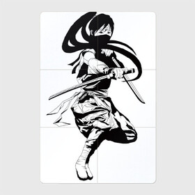 Магнитный плакат 2Х3 с принтом Бой это искусство в Тюмени, Полимерный материал с магнитным слоем | 6 деталей размером 9*9 см | бой | воин | воительница | девушка | катана | мечи | самурай