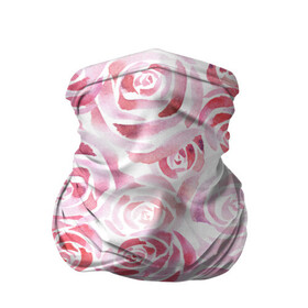 Бандана-труба 3D с принтом Розовые розы в Тюмени, 100% полиэстер, ткань с особыми свойствами — Activecool | плотность 150‒180 г/м2; хорошо тянется, но сохраняет форму | botanic | flower | pink | rose | summer | watercolor | акварель | акварельный | белый | ботаника | весна | летний | лето | нежный | пастельный | розовый | розы | цветочный | цветы