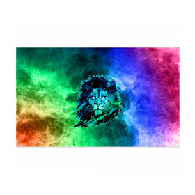 Бумага для упаковки 3D с принтом Космический лев в Тюмени, пластик и полированная сталь | круглая форма, металлическое крепление в виде кольца | Тематика изображения на принте: космический лев | лев | лев на фоне дыма | разноцветный лев | цветной дым
