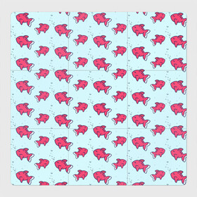 Магнитный плакат 3Х3 с принтом Рыбки в Тюмени, Полимерный материал с магнитным слоем | 9 деталей размером 9*9 см | Тематика изображения на принте: background | fish | pattern | паттерн | рыбки | рыбы | фон