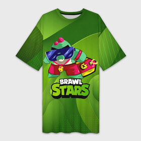 Платье-футболка 3D с принтом Базз Buzz Brawl Stars Green в Тюмени,  |  | brawl | brawl stars | brawlstars | brawl_stars | buz | buzz | баз | базз | бравл | бравлстарс | буз