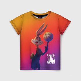 Детская футболка 3D с принтом Space Jam 2 Багз Банни в Тюмени, 100% гипоаллергенный полиэфир | прямой крой, круглый вырез горловины, длина до линии бедер, чуть спущенное плечо, ткань немного тянется | bugs bunny | space jam | space jam 2 | space jam a new legacy | vdzabma | багз банни | космический джем | космический джем 2 | космический джем: новое поколение