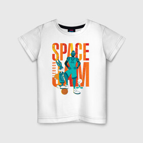 Детская футболка хлопок с принтом Space Jam Lebron в Тюмени, 100% хлопок | круглый вырез горловины, полуприлегающий силуэт, длина до линии бедер | bugs bunny | lebron james | space jam | space jam 2 | space jam a new legacy | tweety | vdzabma | багз банни | космический джем | космический джем 2 | космический джем: новое поколение | леброн джеймс | твити