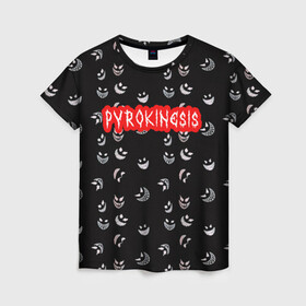 Женская футболка 3D с принтом Bloody Pyrokinesis в Тюмени, 100% полиэфир ( синтетическое хлопкоподобное полотно) | прямой крой, круглый вырез горловины, длина до линии бедер | hip hop | pyrokinesis | rap | rep | андрей фёдорович | исполнители | исполнитель | музыка | пирокинезис | пирокинесис | реп