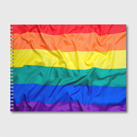Альбом для рисования с принтом Радуга - мятая ткань полотно в Тюмени, 100% бумага
 | матовая бумага, плотность 200 мг. | gey | би | гендер | квир | маска | меньшинства | огбткю | равноправие | радуга | радужный | трансгендер | трансы | флаг