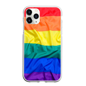 Чехол для iPhone 11 Pro Max матовый с принтом Радуга - мятая ткань полотно в Тюмени, Силикон |  | gey | би | гендер | квир | маска | меньшинства | огбткю | равноправие | радуга | радужный | трансгендер | трансы | флаг