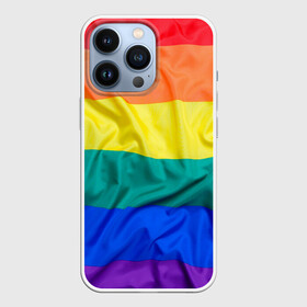 Чехол для iPhone 13 Pro с принтом Радуга   мятая ткань полотно в Тюмени,  |  | gey | би | гендер | квир | маска | меньшинства | огбткю | равноправие | радуга | радужный | трансгендер | трансы | флаг