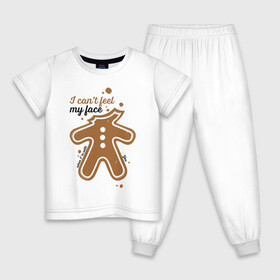 Детская пижама хлопок с принтом Печенька в Тюмени, 100% хлопок |  брюки и футболка прямого кроя, без карманов, на брюках мягкая резинка на поясе и по низу штанин
 | арт | иллюстрация | печенье | печенька | пряник
