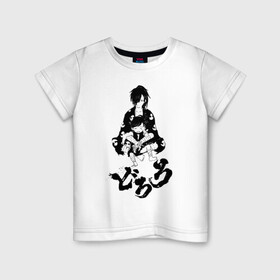 Детская футболка хлопок с принтом Хяккимару обнимает Дороро Dororo (Z) в Тюмени, 100% хлопок | круглый вырез горловины, полуприлегающий силуэт, длина до линии бедер | anime | dororo | hyakkimaru | manga | аниме | дороро | манга | фентази | фэнтази | хяккимару