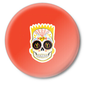 Значок с принтом Мексиканский Барт в Тюмени,  металл | круглая форма, металлическая застежка в виде булавки | bart | simpsons | the simpson | барт | мульт | мультфильм | симпсоны
